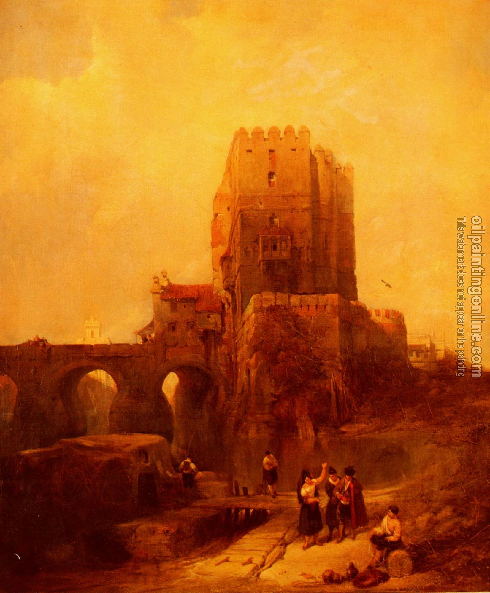 David Roberts - Moorish Tower On The Bridge At Cordiva